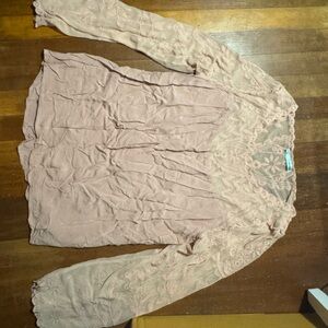 Maurices Pink Lace Floral Top